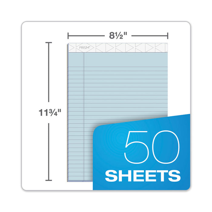 Prism + Colored Writing Pads, Wide/Legal Rule, (50) Pastel Blue 8.5 x 11 Sheets, 12/Pack