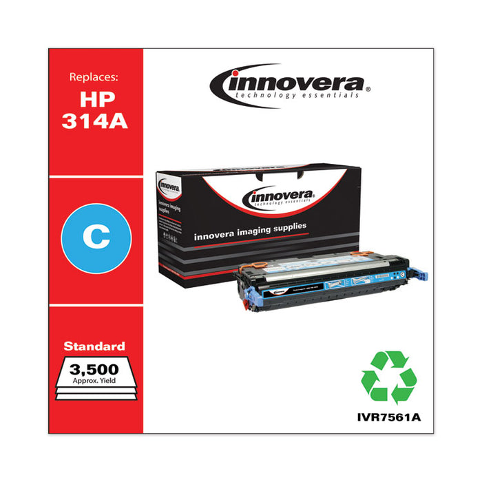Remanufactured Cyan Toner, Replacement for 314A (Q7561A), 3,500 Page-Yield