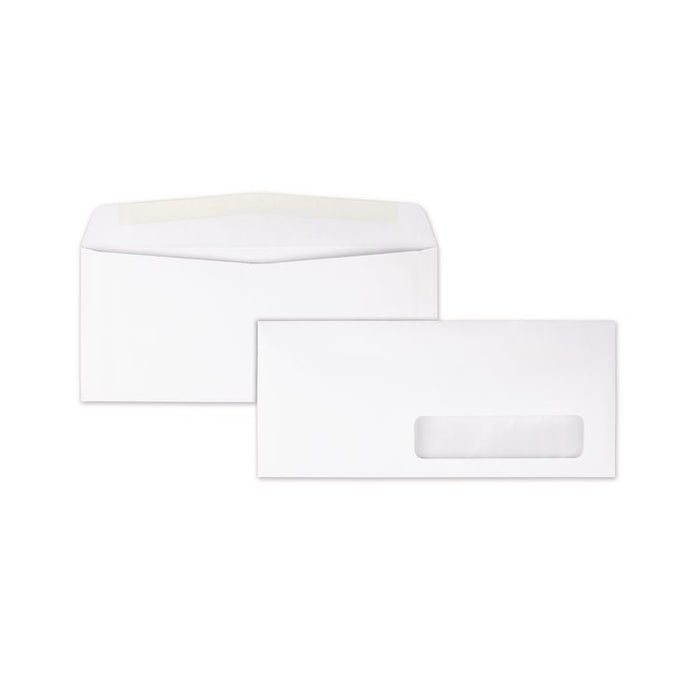 Address-Window Envelope, #10, Commercial Flap, Gummed Closure, 4.13 x 9.5, White, 500/Box