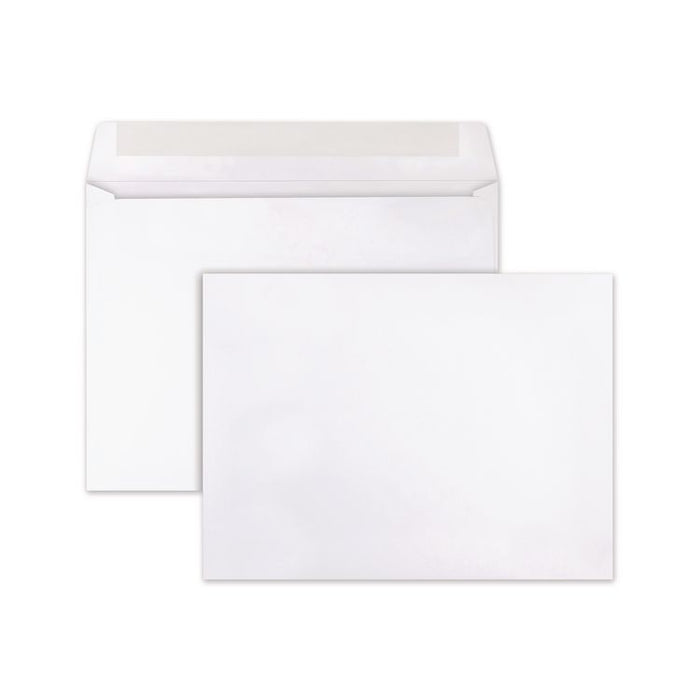 Open-Side Booklet Envelope, #10 1/2, Cheese Blade Flap, Gummed Closure, 9 x 12, White, 250/Box