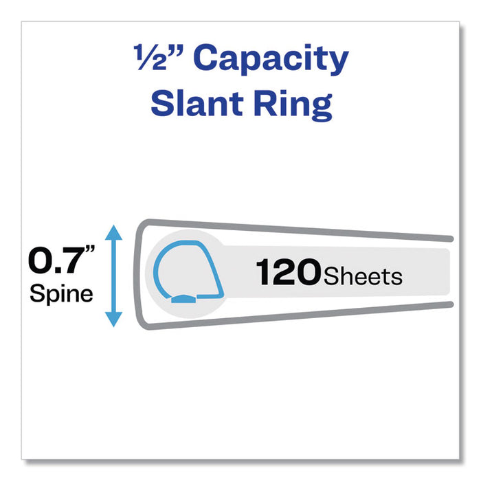 Framed View Heavy-Duty Binders, 3 Rings, 0.5" Capacity, 11 x 8.5, White