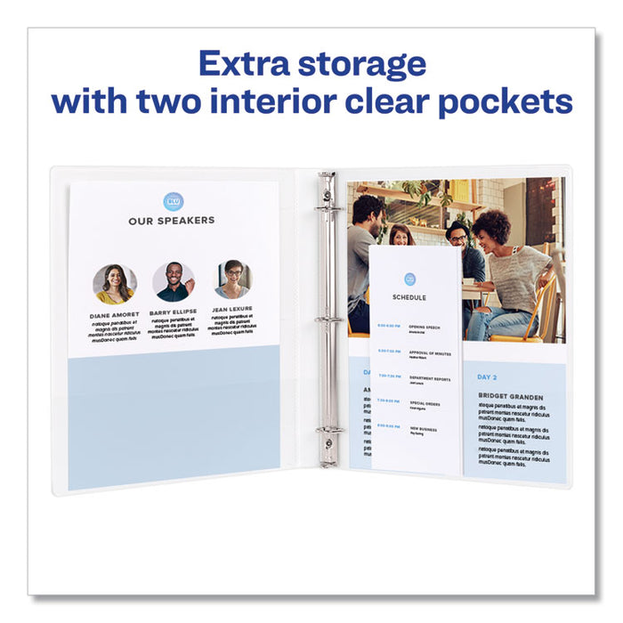 Framed View Heavy-Duty Binders, 3 Rings, 0.5" Capacity, 11 x 8.5, White