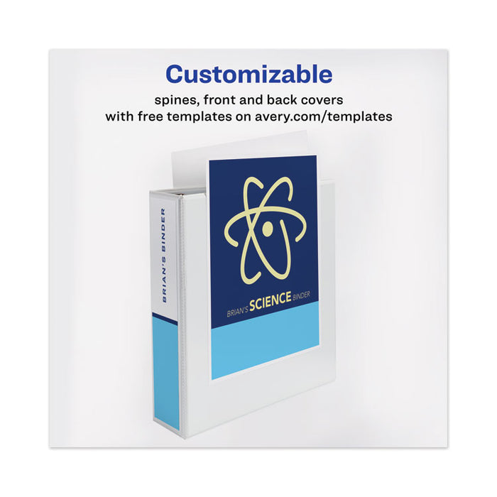 TouchGuard Protection Heavy-Duty View Binders with Slant Rings, 3 Rings, 3" Capacity, 11 x 8.5, White