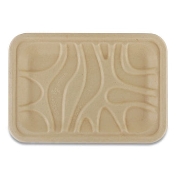 Laminated Fiber Meat and Produce Trays, PLA Lined, PFAS Free, 8.2 x 5.7 x 0.7, Natural, Paper, 500/Carton