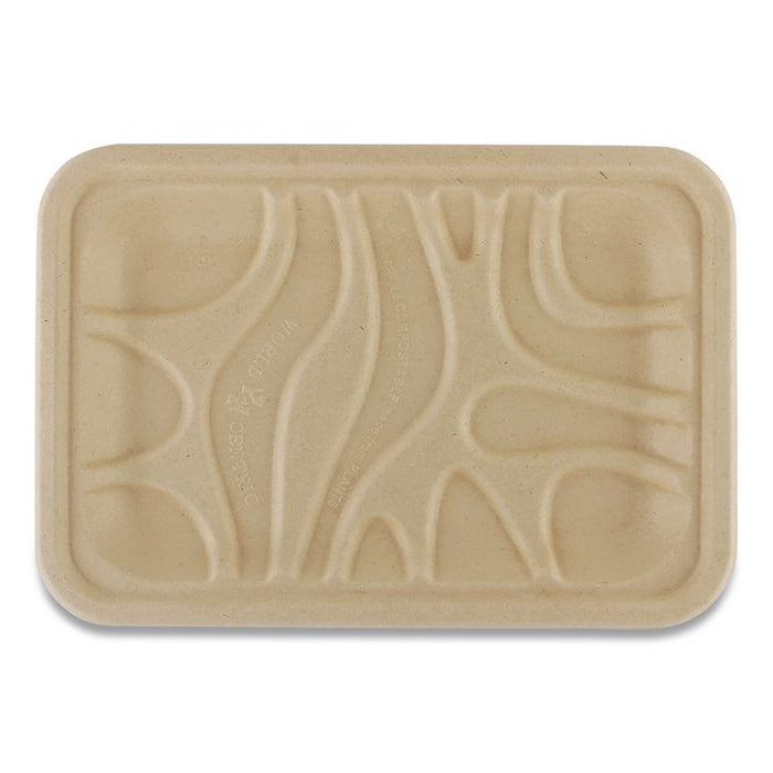 Laminated Fiber Meat and Produce Trays, PLA Lined, PFAS Free, 8.2 x 5.7 x 0.7, Natural, Paper, 500/Carton