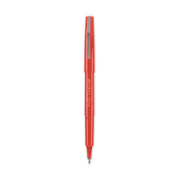 Fineliner Porous Point Pen, Stick, Fine 0.4 mm, Red Ink, Red Barrel