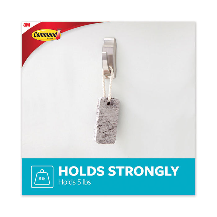 Large Single Bath Hooks, Metal, Satin Nickel, Supports 5 lb