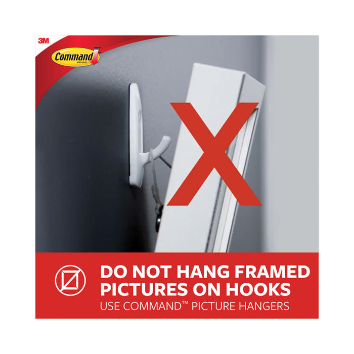 Sawtooth Picture Hanger Value Pack, Large, Plastic, White, 5 lb Capacity, 3 Hooks and 6 Strips/Pack