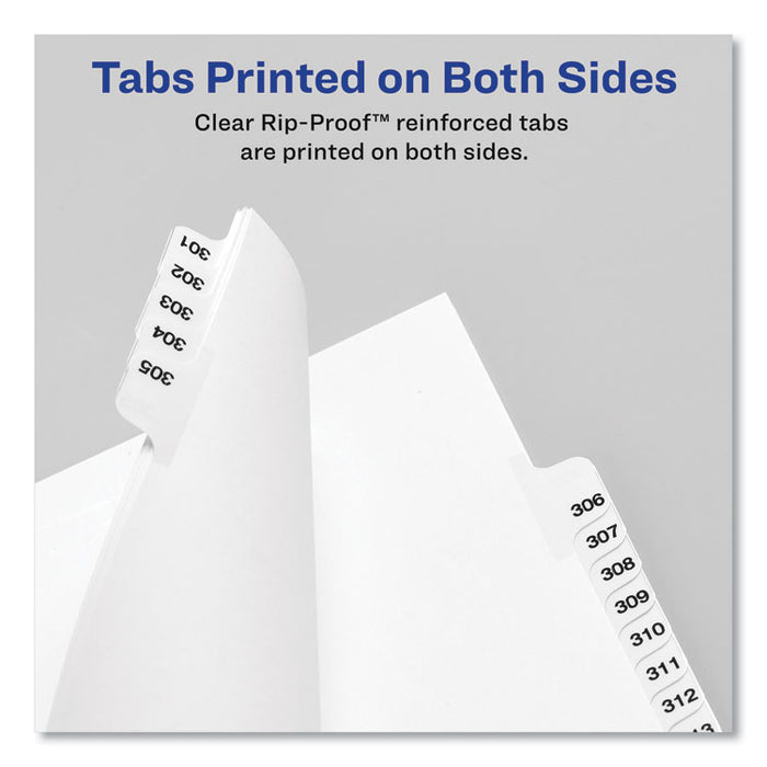 Avery-Style Preprinted Legal Side Tab Divider, 26-Tab, Exhibit T, 11 x 8.5, White, 25/Pack, (1390)