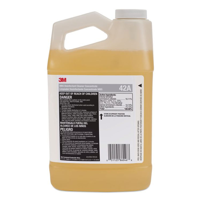 MBS Disinfectant Cleaner Concentrate, 0.5 gal Bottle, Unscented, 4/Carton