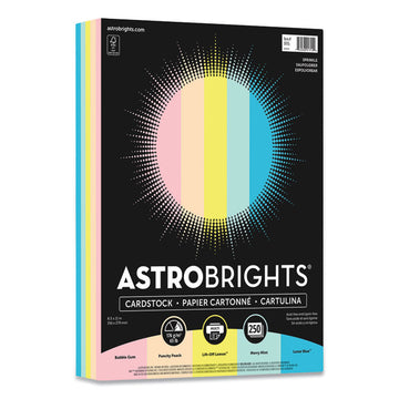Color Cardstock, 65 lb Cover Weight, 8.5 x 11, Assorted Colors, 250/Pack