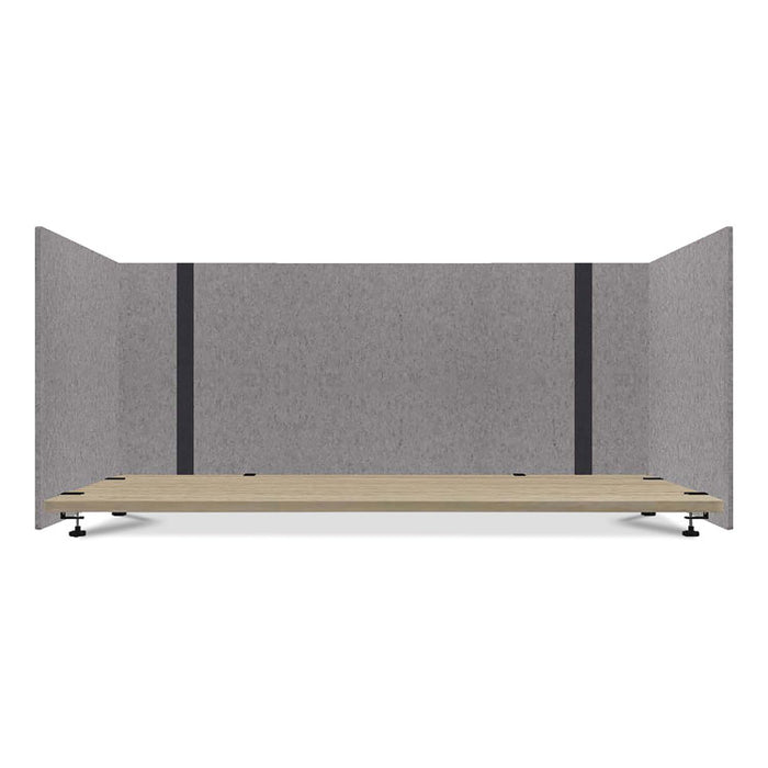 Adjustable Desk Screen with Returns, 48 to 78 x 29 x 26.5, Polyester, Gray