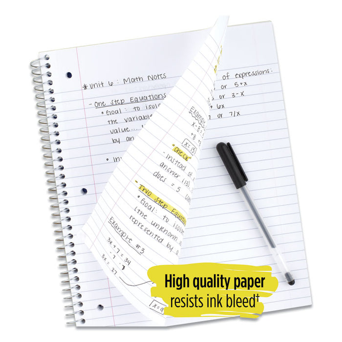Wirebound Notebook, 5-Subject, Wide/Legal Rule, Randomly Assorted Cover Color, (200) 10.5 x 8 Sheets