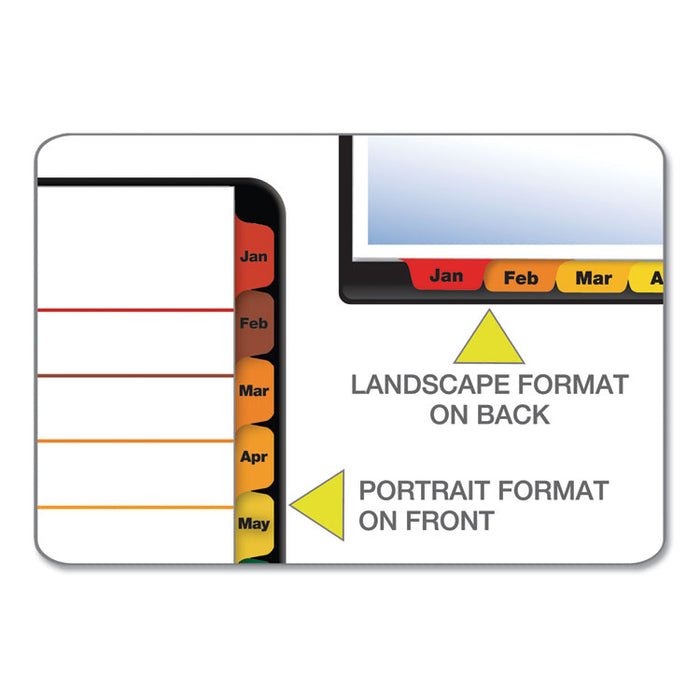 OneStep Printable Table of Contents and Dividers, 12-Tab, Jan. to Dec., 11 x 8.5, White, Assorted Tabs, 1 Set