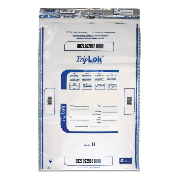 Deposit Bag, Plastic, 20" x 28", Clear, 50/Pack