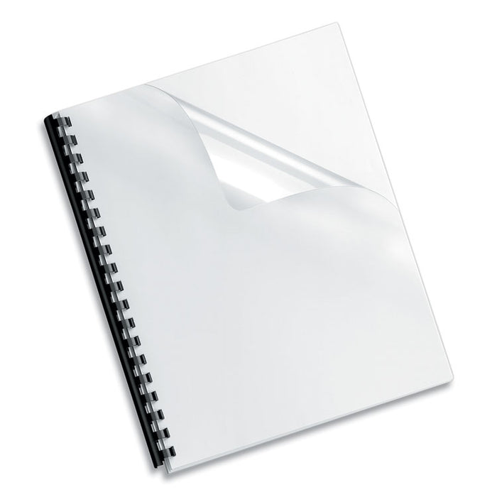 Crystals Presentation Covers for Binding Systems, 19-Hole Punched, Plastic, Square Corners, 11 x 8.5, Gloss Clear, 100/Pack