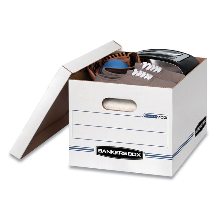 STOR/FILE Basic-Duty Storage Boxes, Letter/Legal Files, 12.5" x 16.25" x 10.5", White/Blue, 12/Carton
