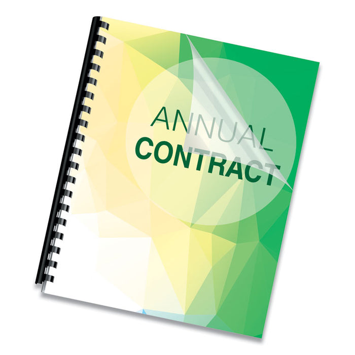 Crystals Transparent Presentation Covers for Binding Systems, Plastic, Square Corners, 11 x 8.5, Gloss Clear, 100/Pack