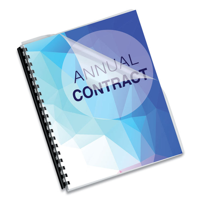 Crystals Transparent Presentation Covers for Binding Systems, Plastic, Round Corners, 11.25 x 8.75, Gloss Clear, 100/Pack