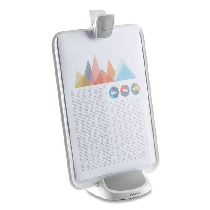 I-Spire Series Document Lift, Holds Up to 100 Letter Size Sheets, Plastic, White/Gray