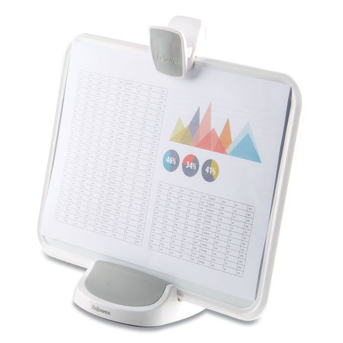 I-Spire Series Document Lift, Holds Up to 100 Letter Size Sheets, Plastic, White/Gray