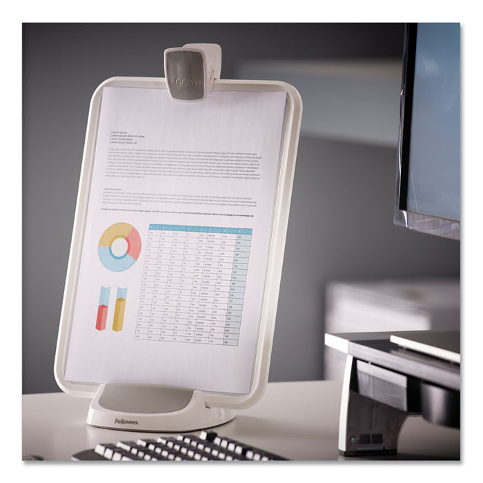 I-Spire Series Document Lift, Holds Up to 100 Letter Size Sheets, Plastic, White/Gray