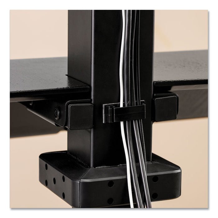 Lotus VE Sit-Stand Workstation - Dual, 29" x 28.5" x 42.5", Black