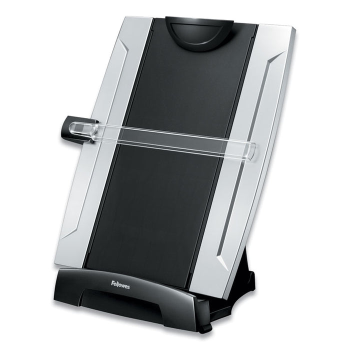 Office Suites Desktop Copyholder with Memo Board, Holds Up to 150 Legal Size Sheets, Plastic, Black/Silver