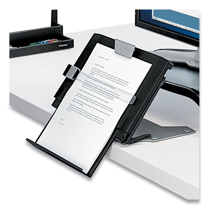 Professional Series In-Line Document Holder, Holds Up to 250 Legal Size Sheets, Plastic, Black