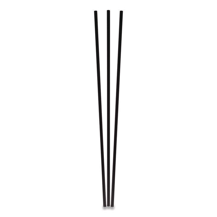 Unwrapped Round Stirrers, 7.75", Polypropylene, Black, 500/Pack