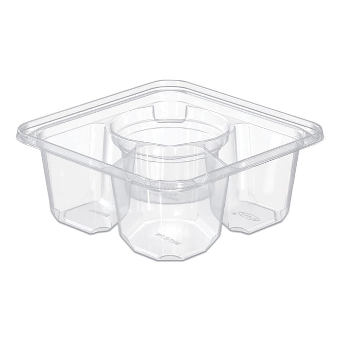 TamperGuard Snack Boxes, 3 Compartments, 6.3 x 6.3 x 2.6, Clear, Plastic, 300/Carton