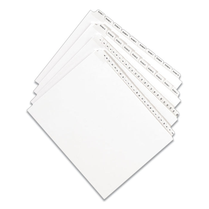 Preprinted Legal Exhibit Side Tab Index Dividers, Allstate Style, 26-Tab, A to Z, 11 x 8.5, White, 1 Set, (1700)