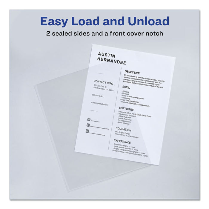 Heavy-Duty Plastic Sleeves, Letter Size, Clear, 12/Pack