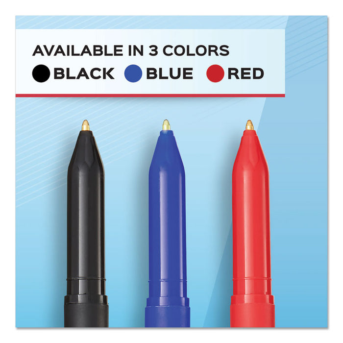 Write Bros. Ballpoint Pen, Stick, Medium 1 mm, Blue Ink, Blue Barrel, Dozen