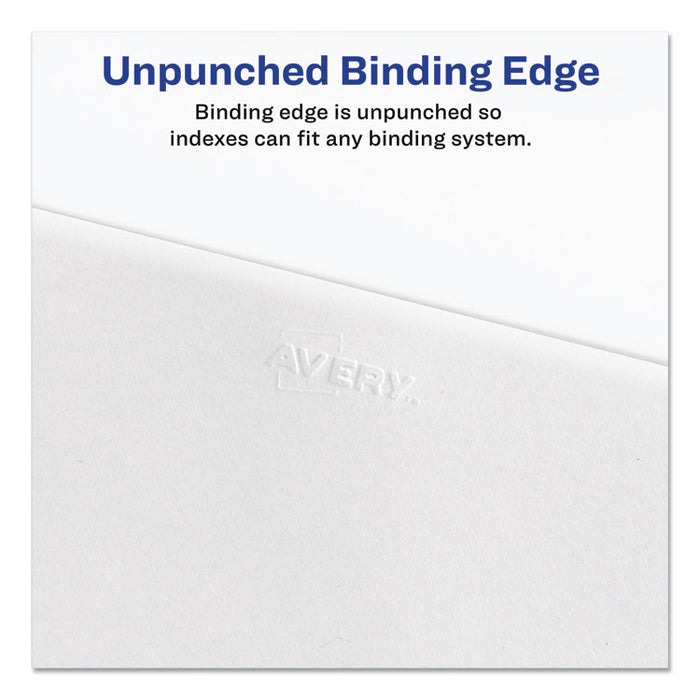 Preprinted Legal Exhibit Side Tab Index Dividers, Avery Style, 10-Tab, 9, 11 x 8.5, White, 25/Pack