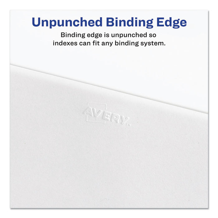 Preprinted Legal Exhibit Side Tab Index Dividers, Avery Style, 26-Tab, E, 11 x 8.5, White, 25/Pack, (1405)