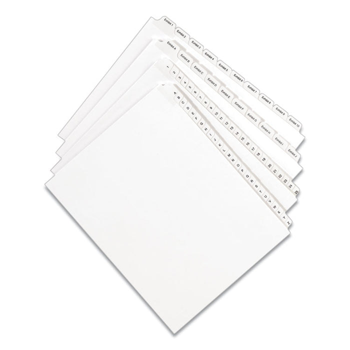 Preprinted Legal Exhibit Side Tab Index Dividers, Allstate Style, 25-Tab, 76 to 100, 11 x 8.5, White, 1 Set, (1704)
