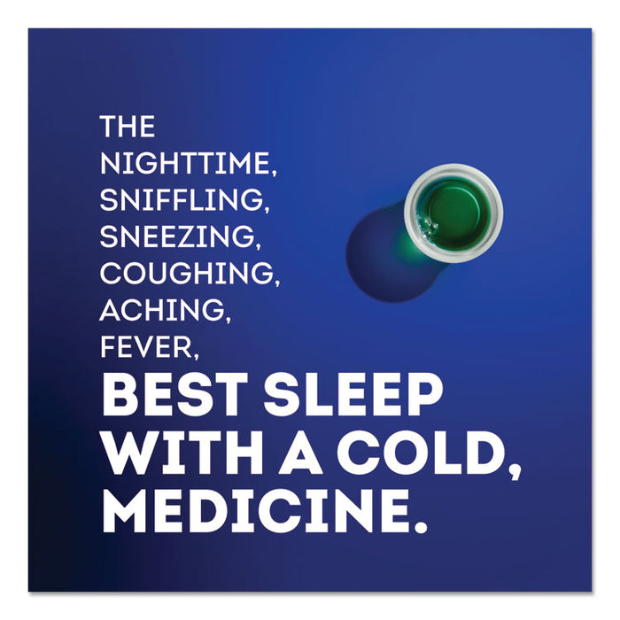 NyQuil Cold and Flu Nighttime Liquid, 12 oz Bottle, 12/Carton