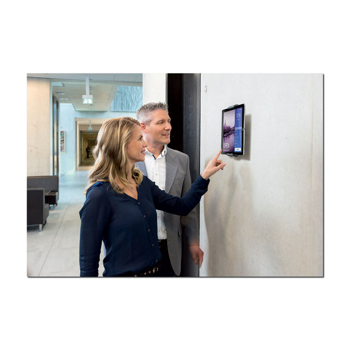 Wall-Mounted Tablet Holder, Silver/Charcoal Gray
