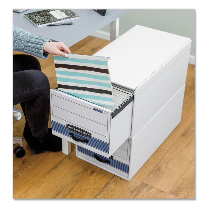 STOR/DRAWER STEEL PLUS Extra Space-Savings Storage Drawers, Legal Files, 17" x 25.5" x 11.5", White/Blue, 6/Carton