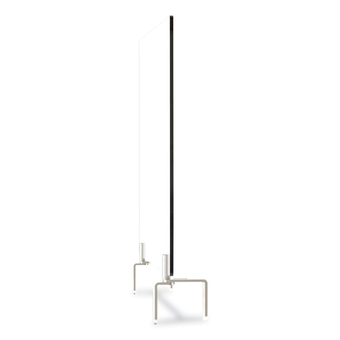Clear Partition Extender with Attached Clamp, 29 x 3.88 x 24, Thermoplastic Sheeting