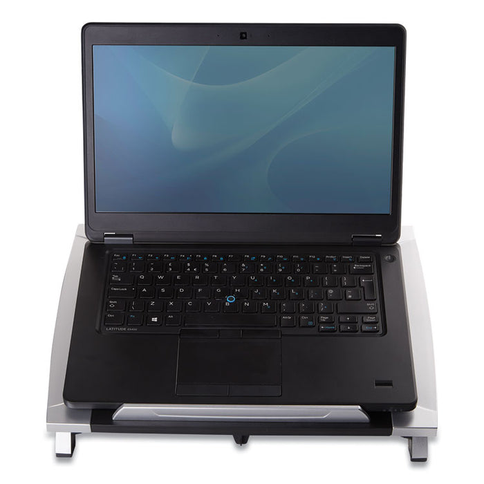 Office Suites Laptop Riser, 15.13" x 11.38" x 4.5" to 6.5", Black/Silver, Supports 10 lbs