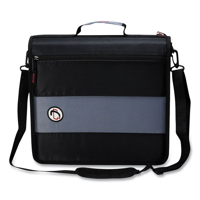 Classic Zipper Binder, 3 Rings, 2" Capacity, 11 x 8.5, Black/Gray Accents