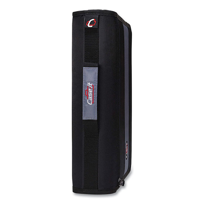 Classic Zipper Binder, 3 Rings, 2" Capacity, 11 x 8.5, Black/Gray Accents