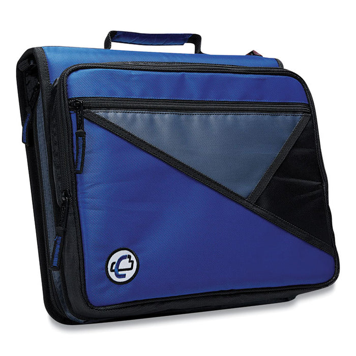 Universal Zipper Binder, 3 Rings, 2" Capacity, 11 x 8.5, Blue/Gray Accents