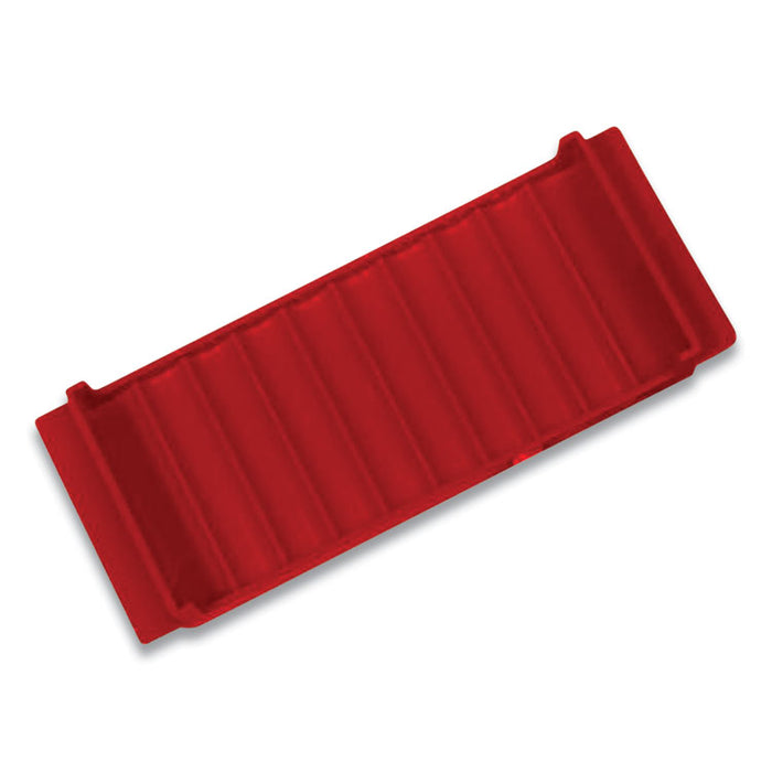 Stackable Plastic Coin Tray, Accommodates $5 in Pennies, 3.75" x 11.5" x 1.5", Red