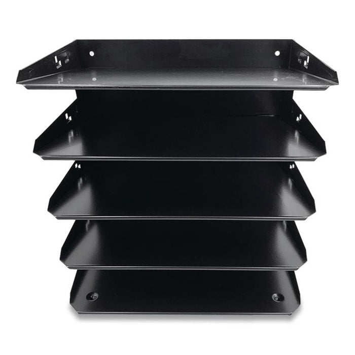 Steel Horizontal File Organizer, 5 Sections, Letter Size Files, 8.75 x 12 x 12, Black