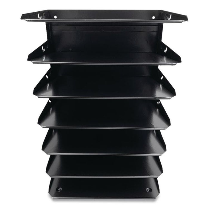 Steel Horizontal File Organizer, 7 Sections, Letter Size Files, 8.75 x 12 x 18, Black