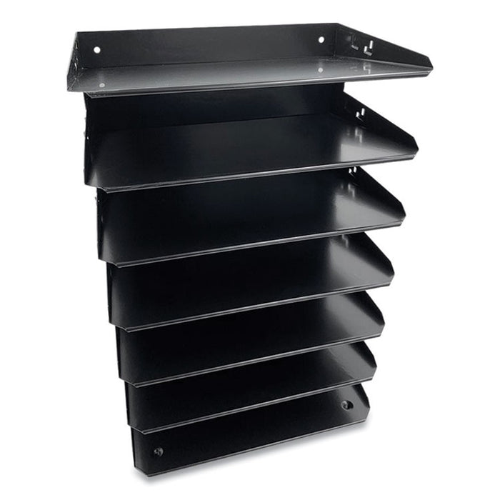 Steel Horizontal File Organizer, 7 Sections, Letter Size Files, 8.75 x 12 x 18, Black