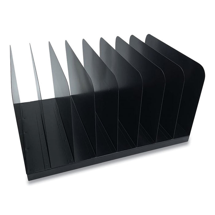 Steel Vertical File Organizer, 8 Sections, Letter Size Files, 11 x 15 x 7.75, Black